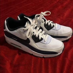 Nike Big Kid's White, Navy and Black Air Max Sneakers